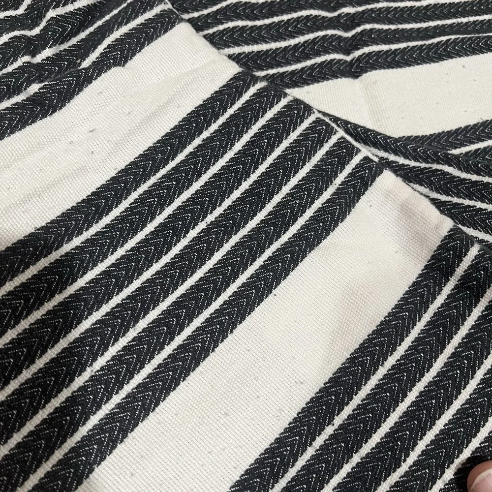 IKEA Mettalise Throw Pillow Black Striped 16x26